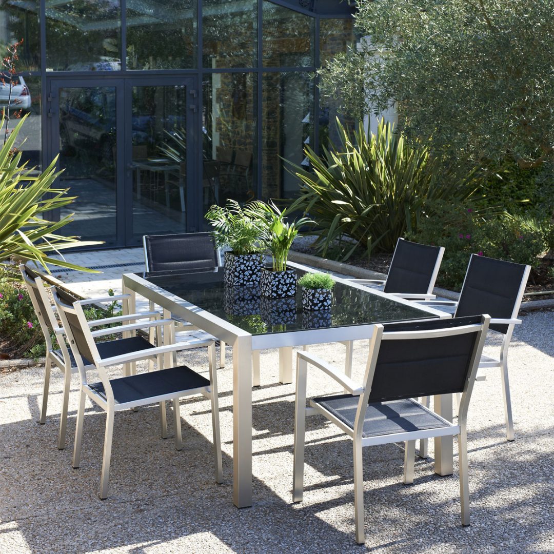 Mesa de terraza de aluminio moderna Mesa de terraza de aluminio moderna