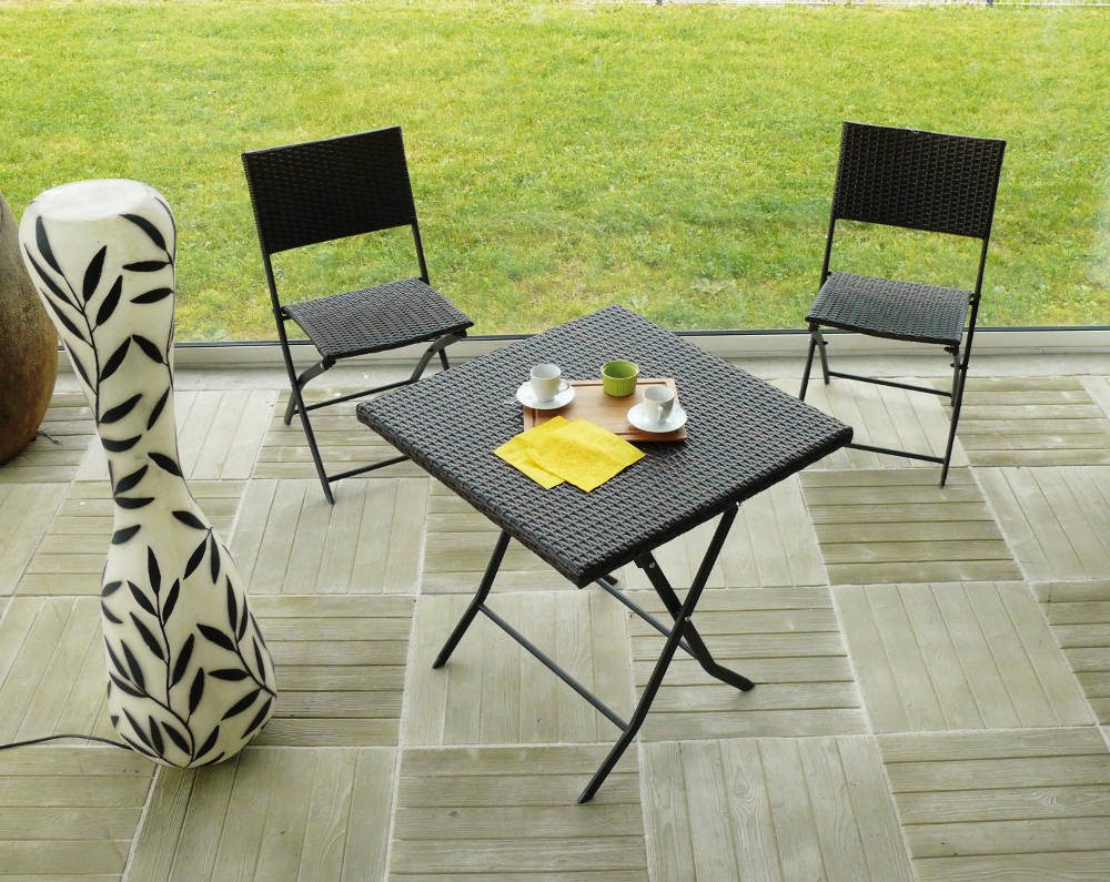 Mesa de terraza plegable de ratán Mesa de terraza plegable de ratán