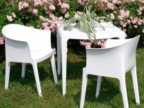 Sillas de plástico blanco